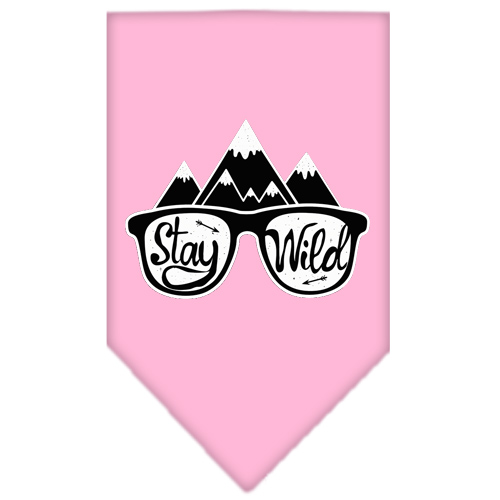 Stay Wild Screen Print Bandana Light Pink Large